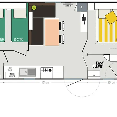 Mobil-home De 26m² Avec Terrasse Pour 4 Personnes - Api-1-52-556 Camping
