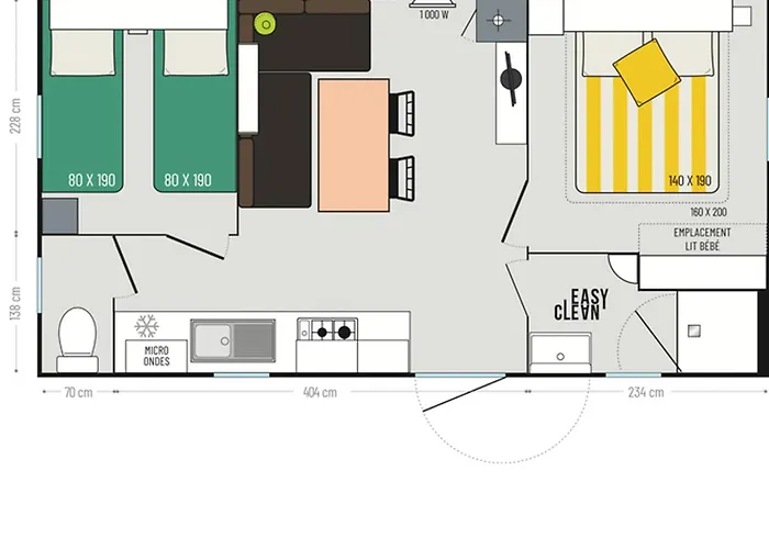 Mobil-home De 26m² Avec Terrasse Pour 4 Personnes - Api-1-52-556 Kemp